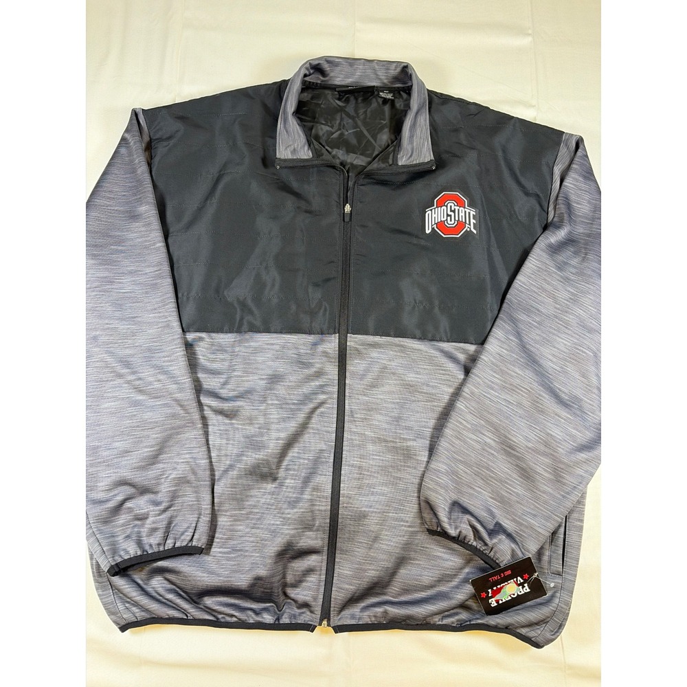 Ohio State Buckeyes Profile Varsity Big & Tall Full Zip Jacket Grey Black 3XT